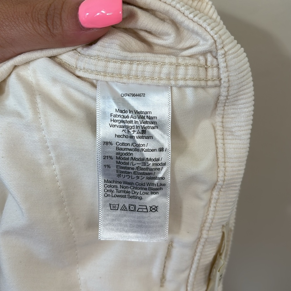 Madewell Emmett 2.0 Wide-Leg Pants in Corduroy Antique Cream Size 12 - Picture 13 of 13